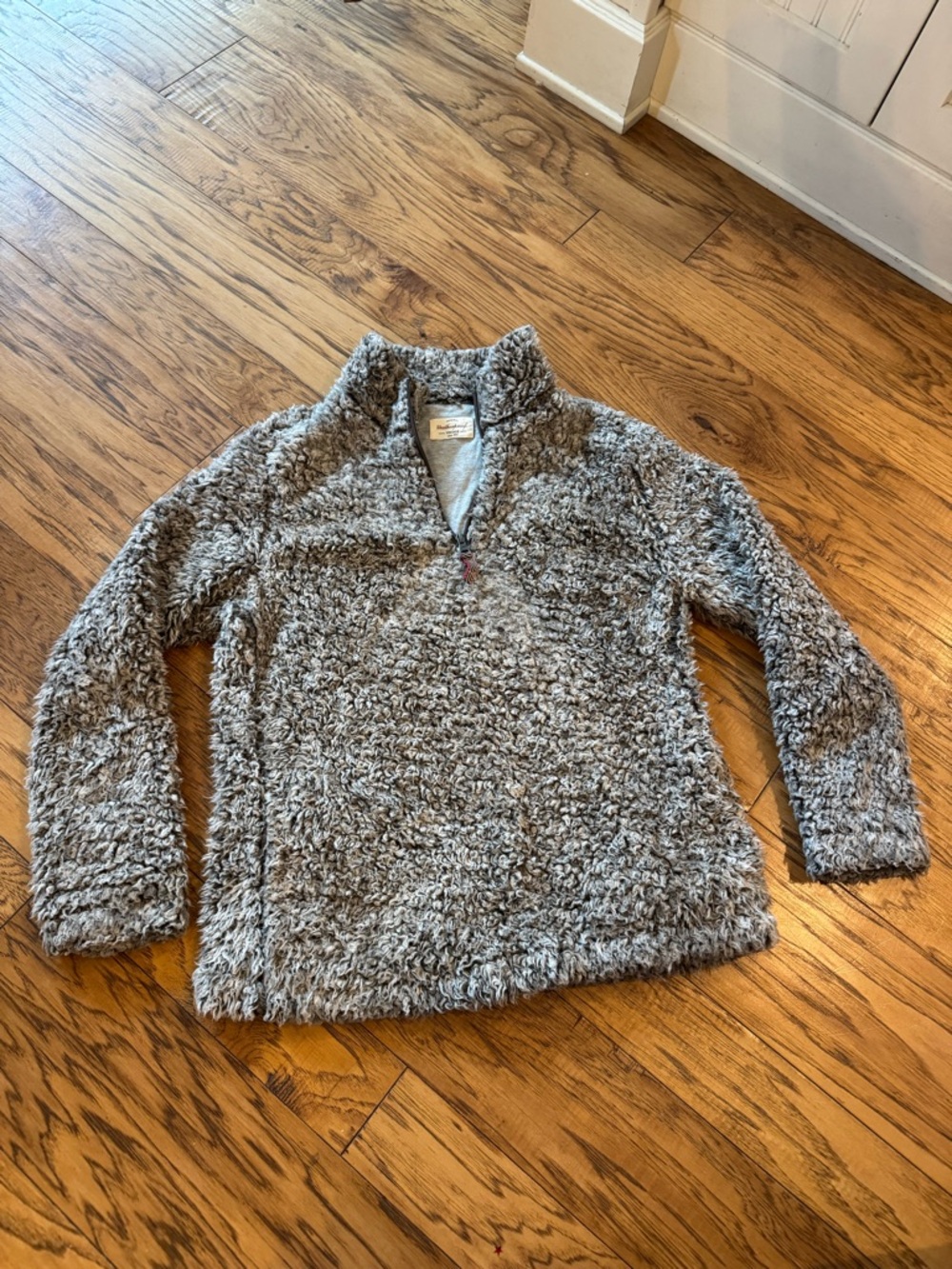 Weatherproof Gray Sherpa Half-Zip Turtleneck Pullover